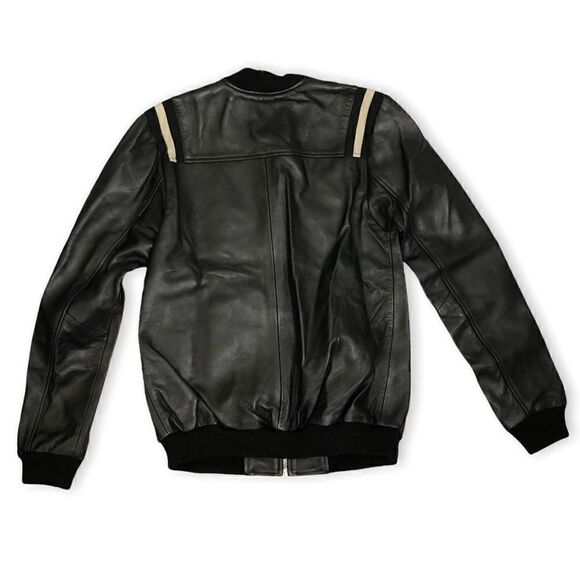 Bolongaro Trevor TALL Haden Leather Bomber Black Jacket Coat - Picture 9 of 10